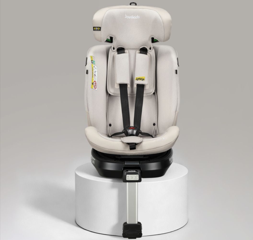 Jovikids Ranger 2 - i-Size 360° Rotating Car Seat with Canopy – 40-150cm All-in-One + ISOFIX Milkstone
