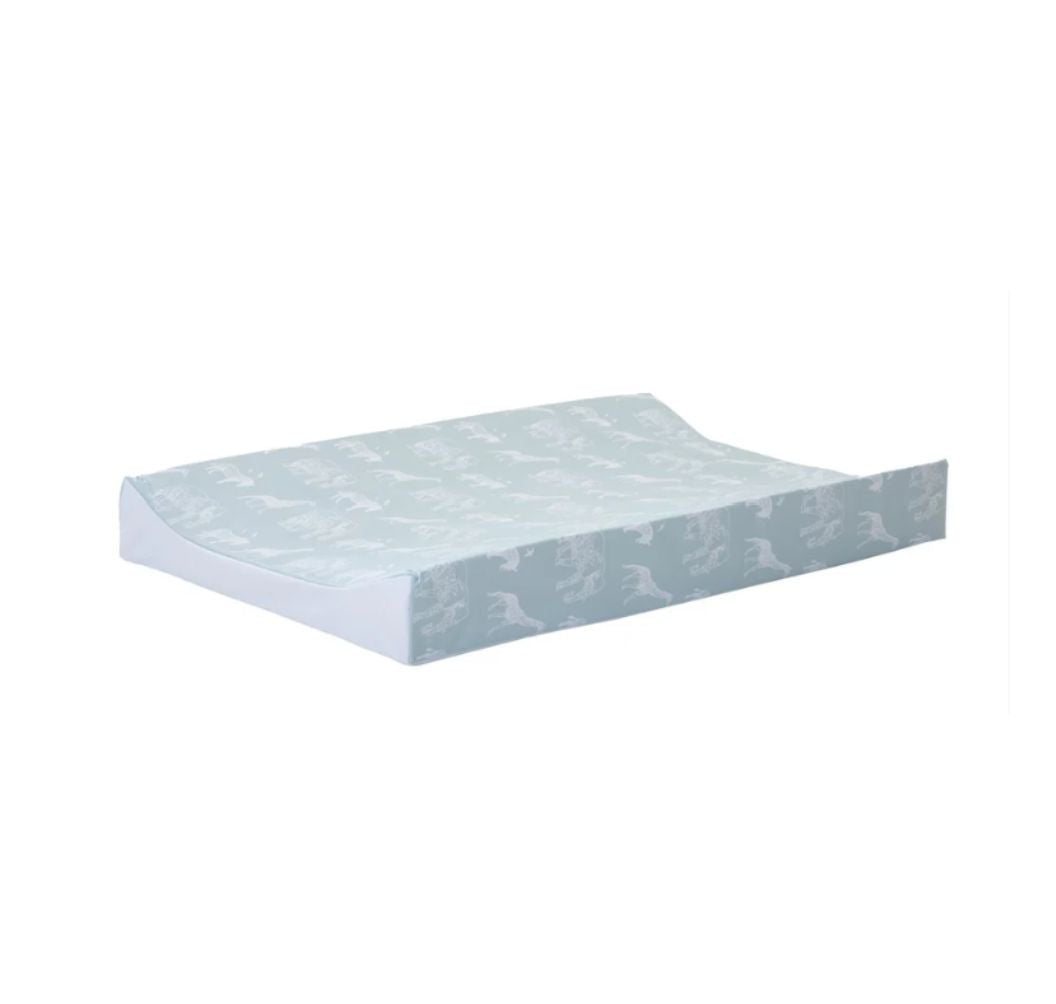 Obaby Wedge Changing Mat |Anti-Roll Baby Changing Mat | Wipe Clean -  Safari Sage Print