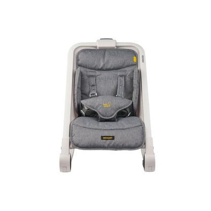 BabaBing RockOut Baby Rocker | Lightweight Fold-Flat Baby Bouncer | Birth–6 Months - Grey Melange