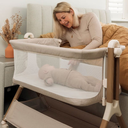 OBaby Cloud Bedside Crib - Oatmeal