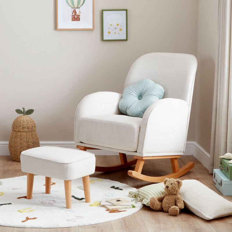 Babymore Freya Nursing Chair with Footstool – Cream