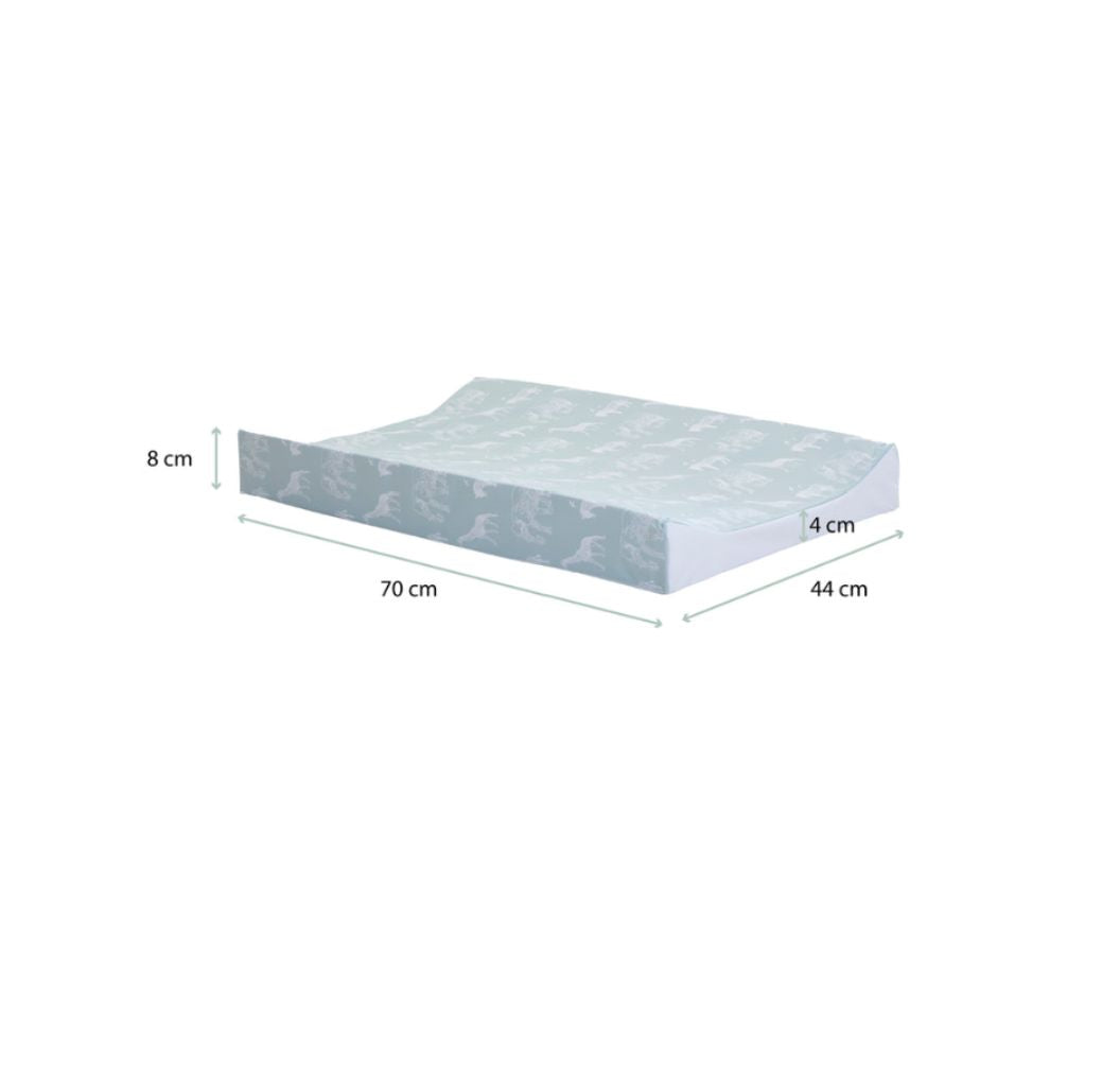 Obaby Wedge Changing Mat |Anti-Roll Baby Changing Mat | Wipe Clean -  Safari Sage Print