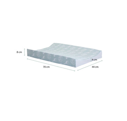 Obaby Wedge Changing Mat |Anti-Roll Baby Changing Mat | Wipe Clean -  Safari Sage Print