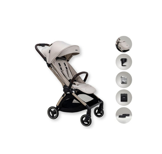 JoviKids Ayla Compact Travel Stroller | Auto Fold Lightweight Pushchair | Cabin-Friendly | Birth to 22kg