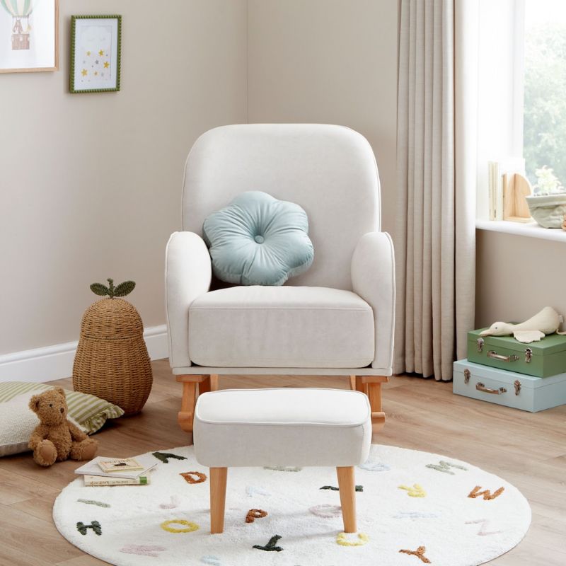 Babymore Freya Nursing Chair with Footstool – Cream