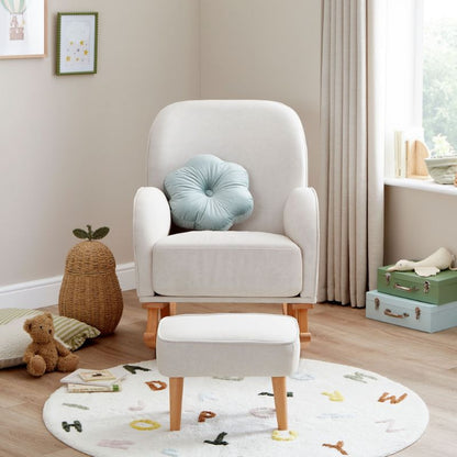 Babymore Freya Nursing Chair with Footstool – Cream