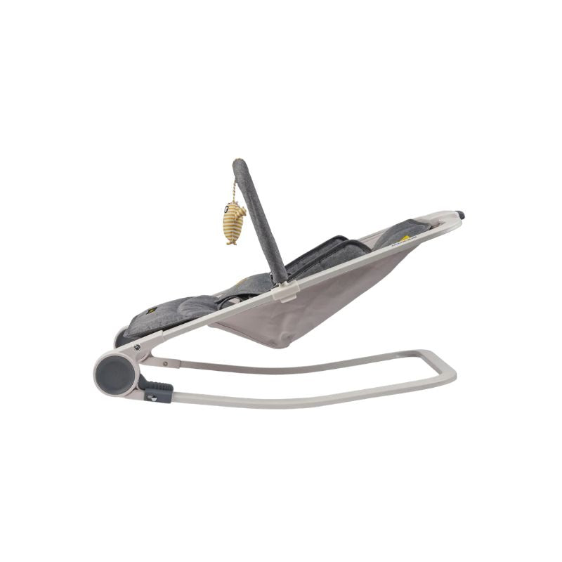 BabaBing RockOut Baby Rocker | Lightweight Fold-Flat Baby Bouncer | Birth–6 Months - Grey Melange