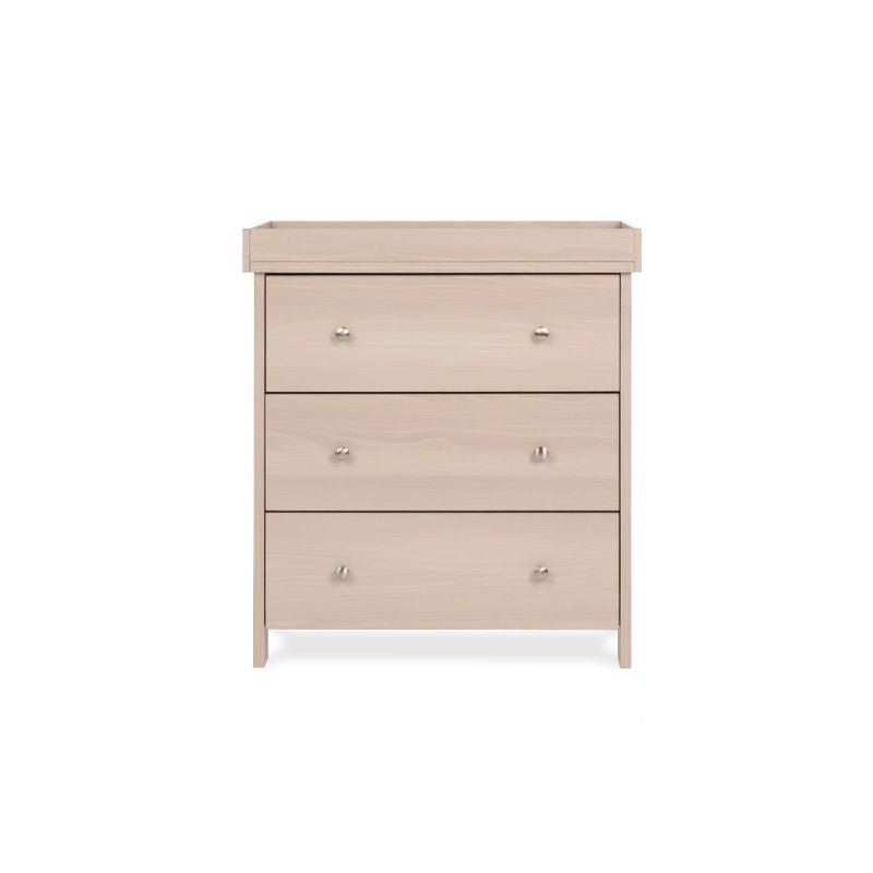 Obaby Nika 3 Piece Nursery Room Set | Cot Bed, Changing Unit & Wardrobe - Aspen
