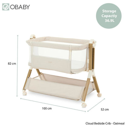 OBaby Cloud Bedside Crib - Oatmeal