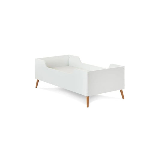 Obaby Maya Toddler Bed | Children's Toddler Bed | Scandinavian Style | Fits 140 x 70cm Mattress - White & Natural 