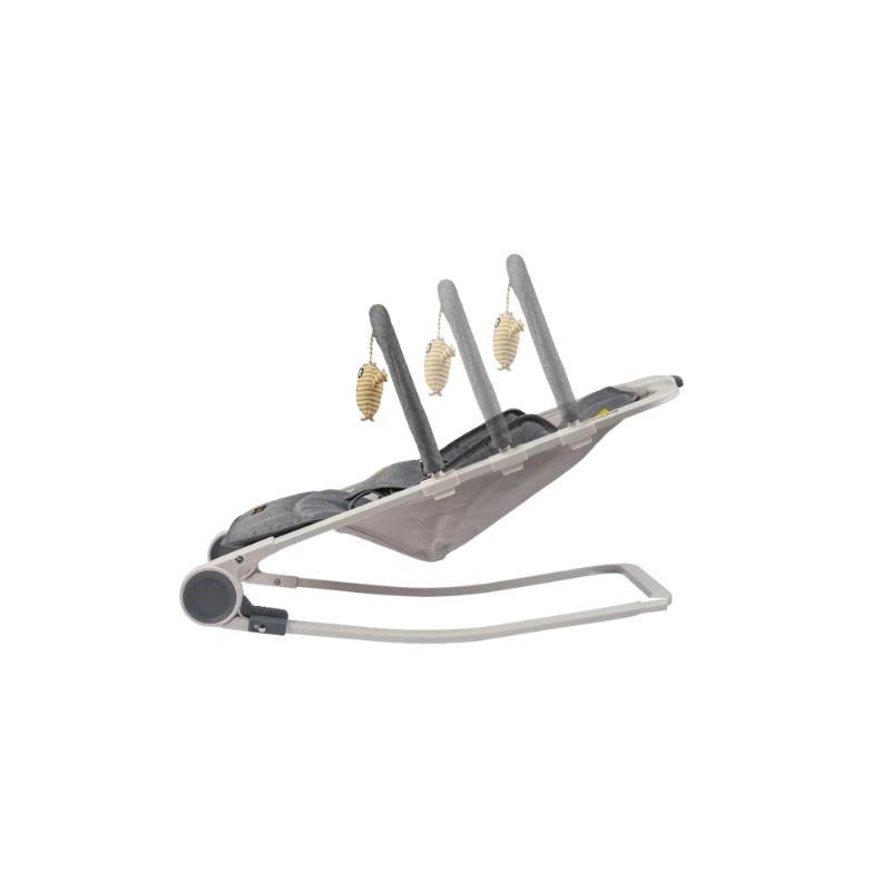 BabaBing RockOut Baby Rocker | Lightweight Fold-Flat Baby Bouncer | Birth–6 Months - Grey Melange