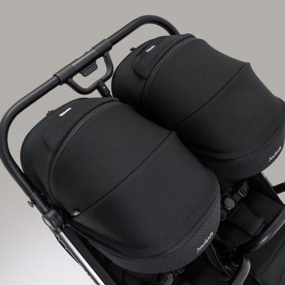 JoviKids Ayla Twin Lightweight Double Stroller | Compact Auto Fold Pushchair | Cabin Ready - Urban Black