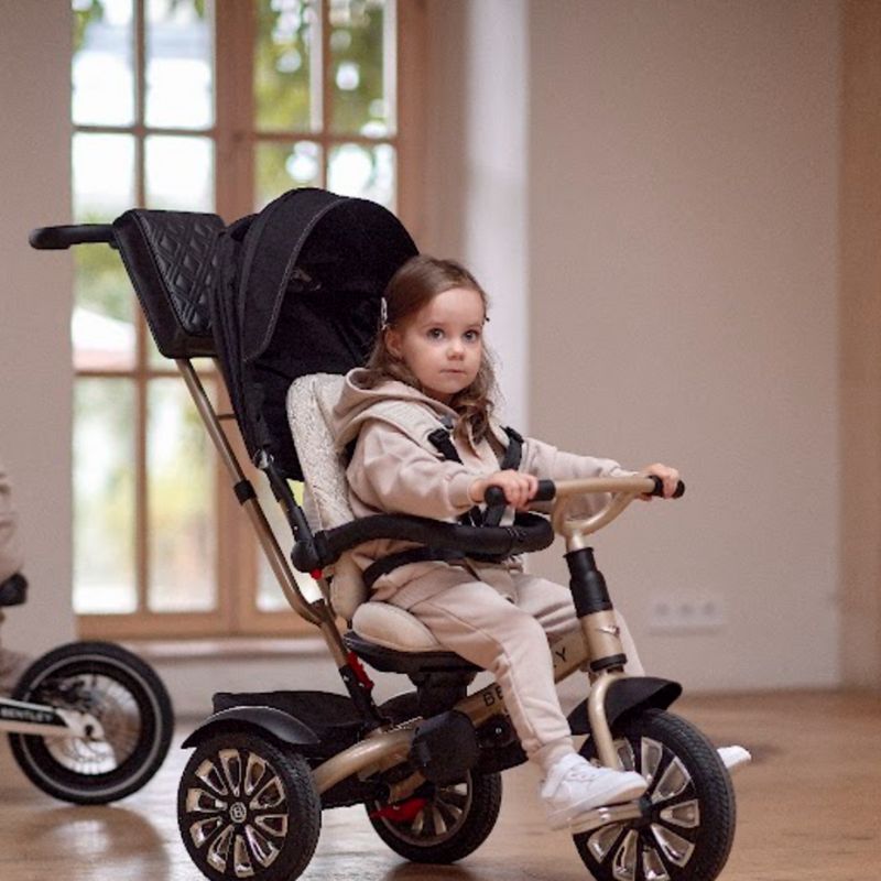 BENTLEY MULLINER INSPIRED 6 IN 1 TRIKE - BLACK + BEIGE