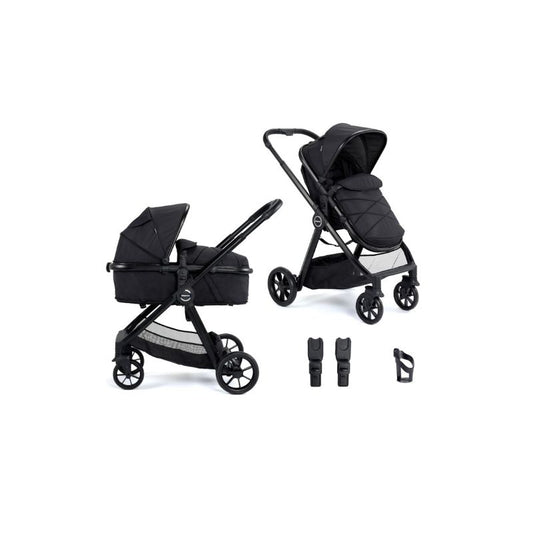 Babymore Mimi 2-in-1 Pram & Pushchair | Reversible Carrycot & Seat | Birth to 22 kg - Black