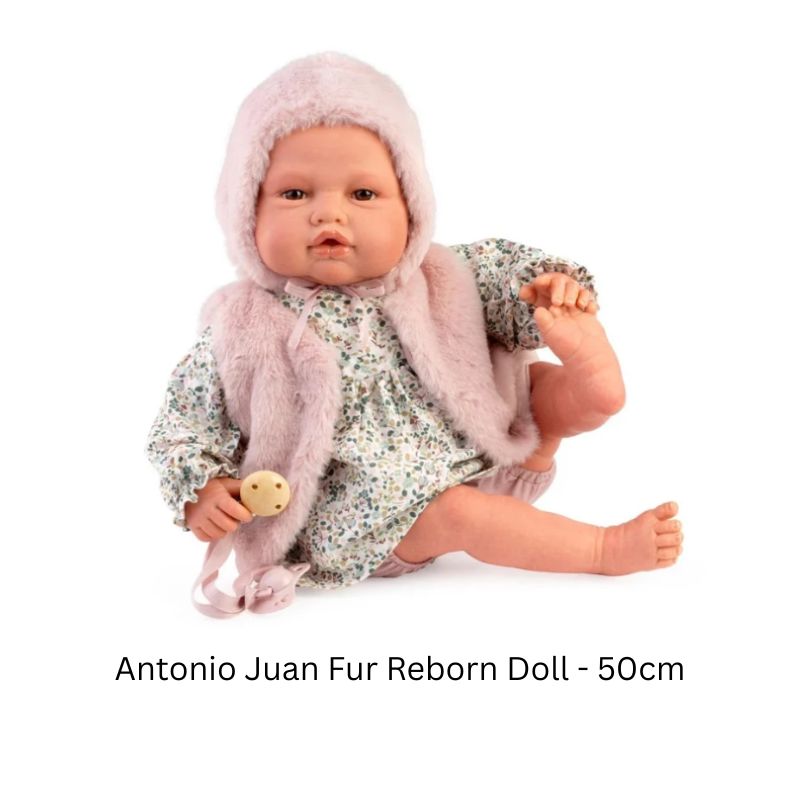 Roma Fur Reborn Doll | 50cm Realistic Soft Body Baby Doll with Blanket | Ages 3+ Years