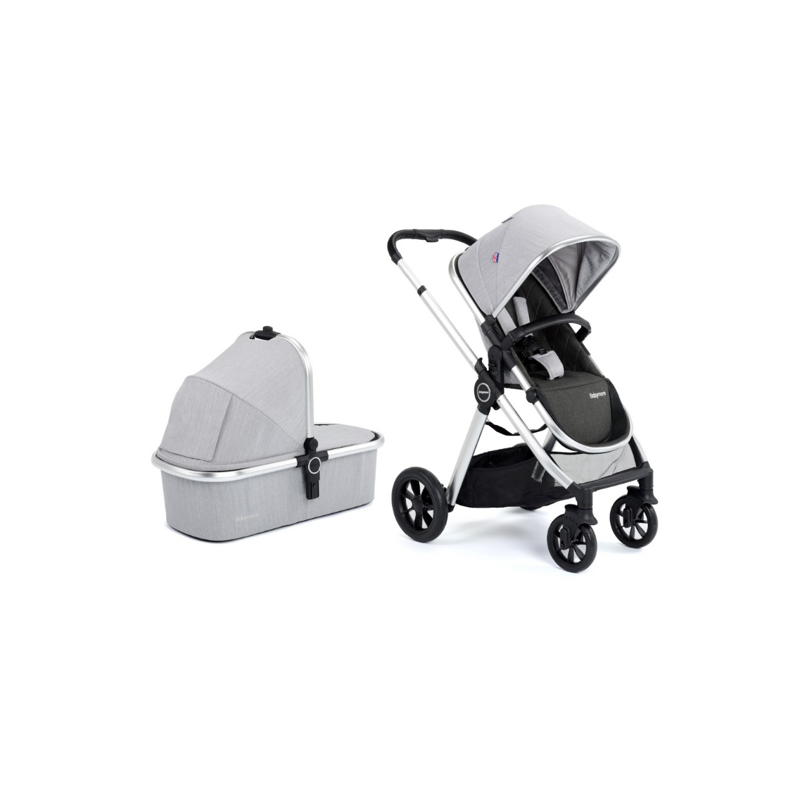 Babymore Memore V2 3 in 1 Travel System + Coco Car Seat - Silver