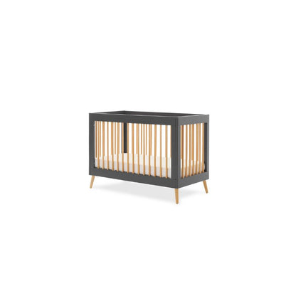 Rosy Brown OBABY MAYA MINI COT BED - SLATE + NATURAL