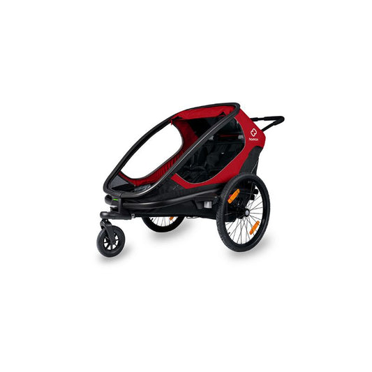 HAMAX OUTBACK TWIN CHILD BIKE TRAILER - RED + BLACK