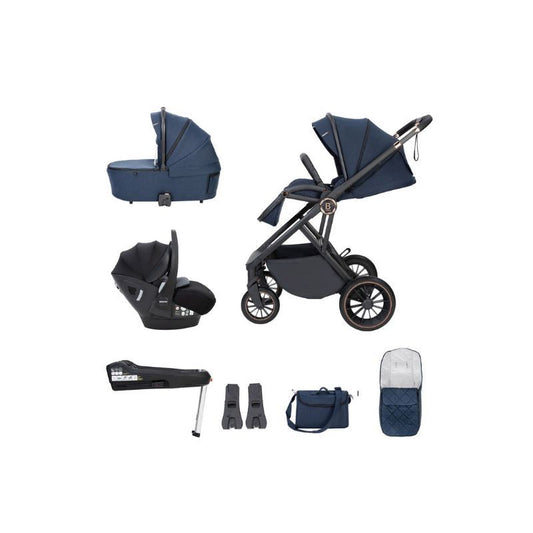 Dark Slate Gray BABYMORE CHIA TRAVEL SYSTEM PECAN WITH BASE - MIDNIGHT BLUE