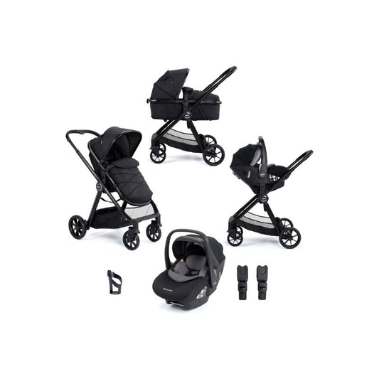 Dark Slate Gray BABYMORE MIMI TRAVEL SYSTEM PECAN WITH I-SIZE CAR SEAT - BLACK