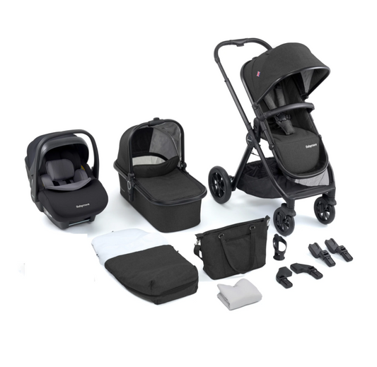 Babymore Memore V2 3 in 1 Travel System + Coco Car Seat - Black - Prime Baby Gear