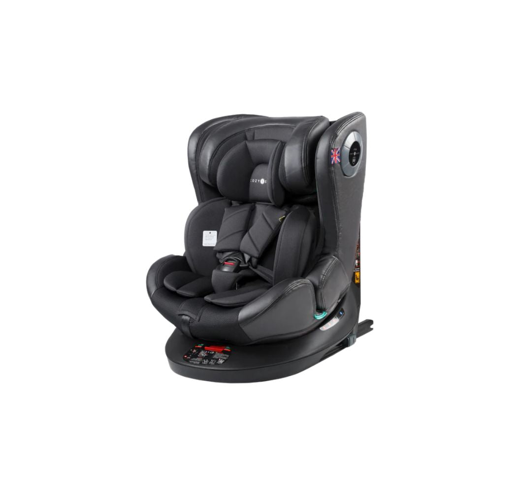 Cozy N Safe Comet Plus i-Size 360° Rotating Car Seat (40–150cm) | Birth to 12 Years | ISOFIX & Top Tether - Jet Black 