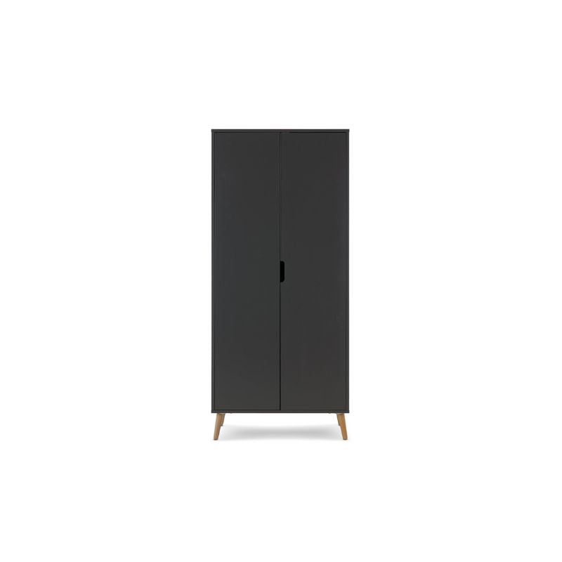 Dark Slate Gray OBABY MAYA DOUBLE WARDROBE - SLATE + NATURAL