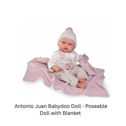 Antonio Juan Babydoo Poseable Doll with Blanket | 50cm Soft Body Baby Doll | Ages 3+ Years