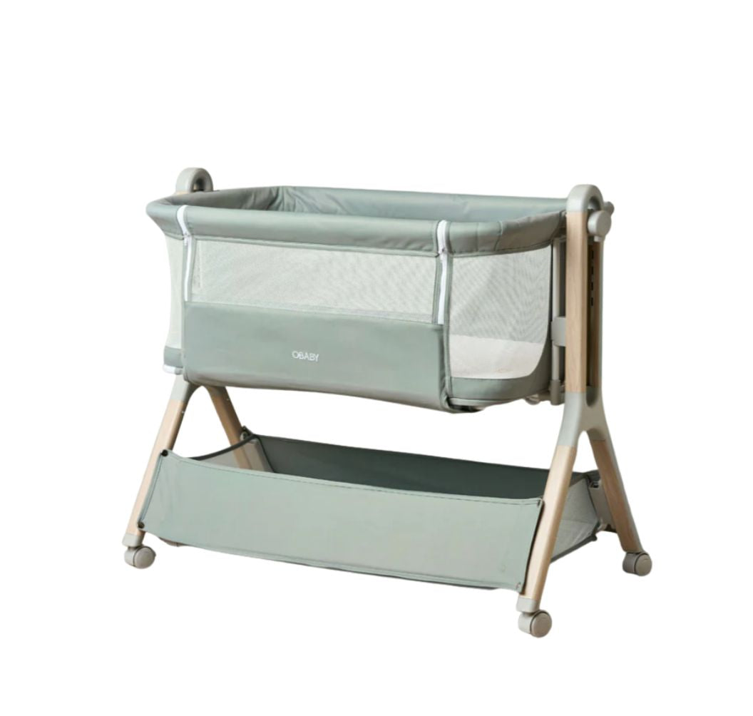 Obaby Cloud Bedside Crib – Sage | Adjustable Bedside Sleeper & Newborn Crib with Mattress (Copy)