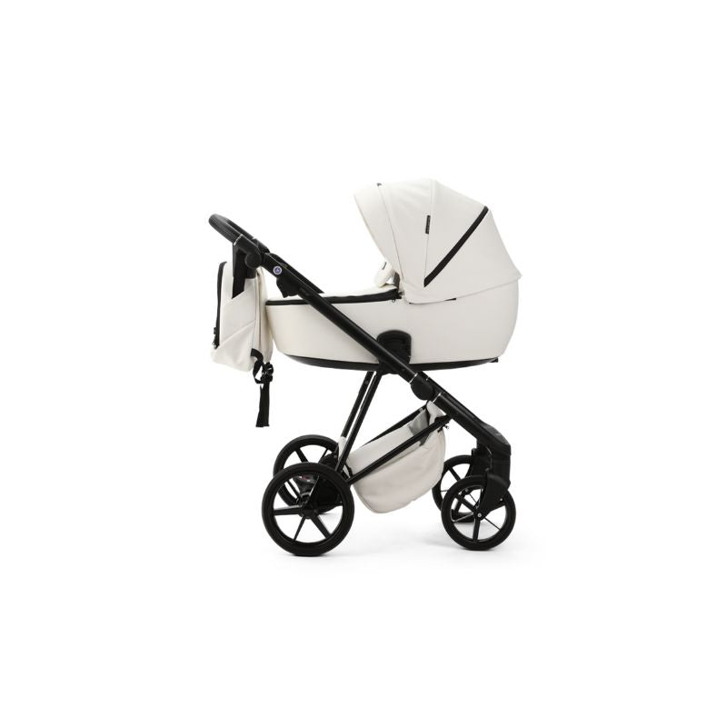 Black MEE-GO MILANO EVO 2 IN 1 PRAM & PUSHCHAIR - PEARL WHITE