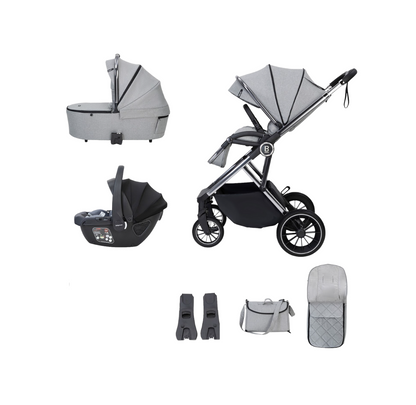 Babymore Chia Travel System + Coco Car Seat - Pearl Grey 
