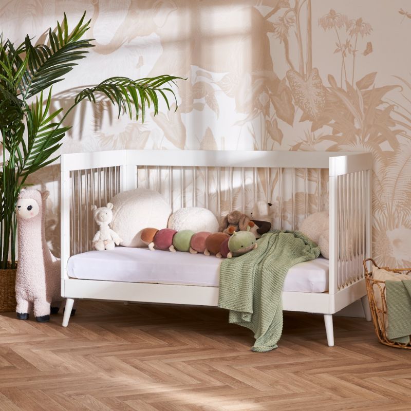 Rosy Brown OBABY MAYA COT BED - WHITE + ACRYLIC