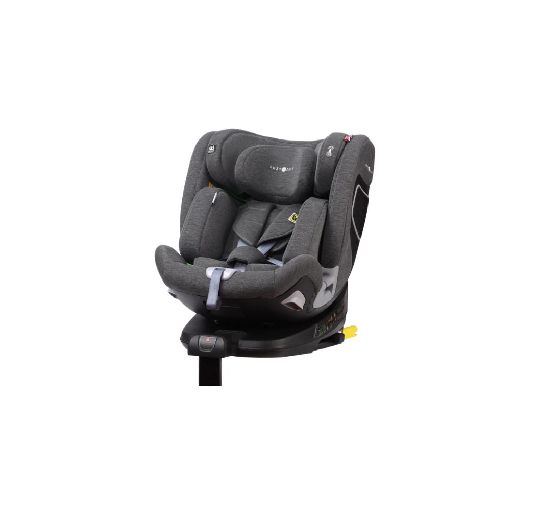 Cozy N Safe Omega i-Size 360° Rotating Car Seat (40–150cm) | Birth to 12 Years | ISOFIX & Support Leg - Pearl Grey
