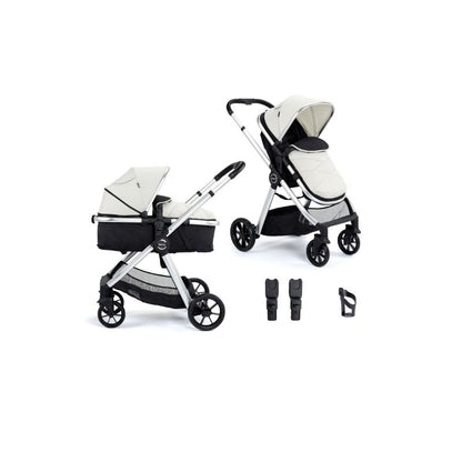 Light Gray BABYMORE MIMI 2 IN 1 PRAM & PUSHCHAIR - SILVER