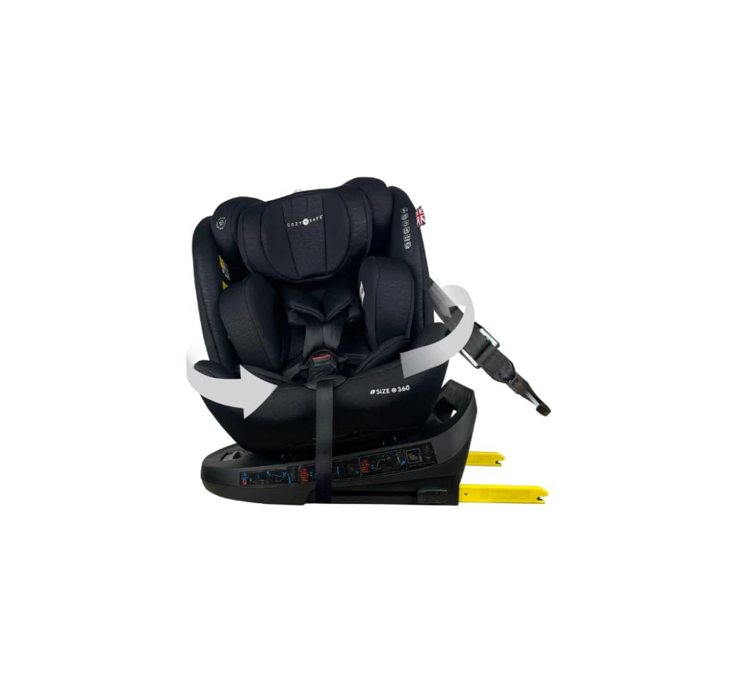 Cozy N Safe Apollo i-Size 360° Rotating Car Seat (40–150cm) | Birth to 12 Years | ISOFIX & Top Tether - Onyx