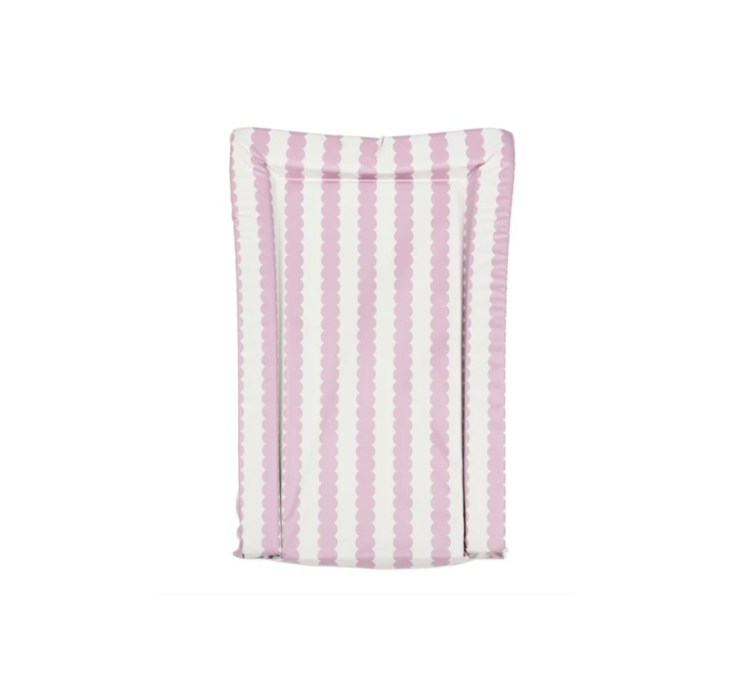 by Baby Changing Mat | Wipe Clean Padded Changing Mat | From Birth - Berry Scallop Stripe 
