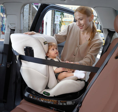 Jovikids Ranger TT - i-Size 360° Rotating Car Seat (40-150 cm) All-in-One ISOFIX & Top Tether Car Seat - Milkstone