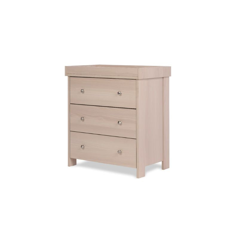 Obaby Nika 3 Piece Nursery Room Set | Cot Bed, Changing Unit & Wardrobe - Aspen