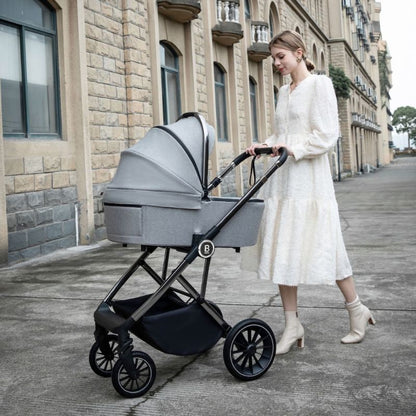 Babymore Mona White Ultimate Nursery & Travel Bundle | Chia Travel System, Pecan Car Seat & ISOFIX Base