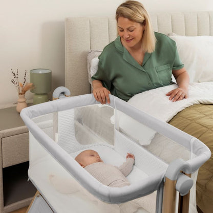 OBaby Cloud Bedside Crib - Grey