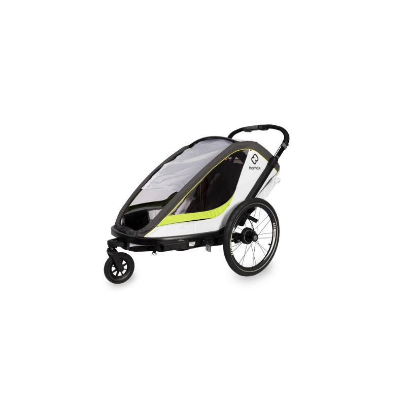 Hamax Breeze Twin Child Bike Trailer - White + Green