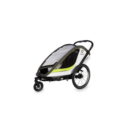 Hamax Breeze Twin Child Bike Trailer - White + Green