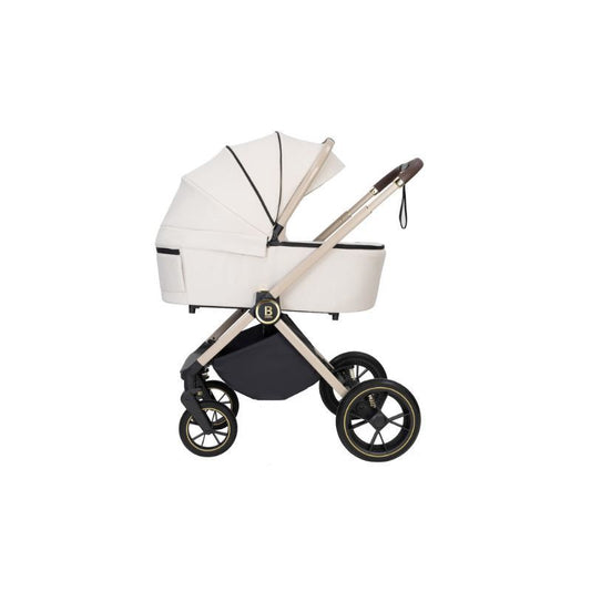 Light Gray BABYMORE KAI 2 IN 1 PRAM & PUSHCHAIR - SANDSTONE