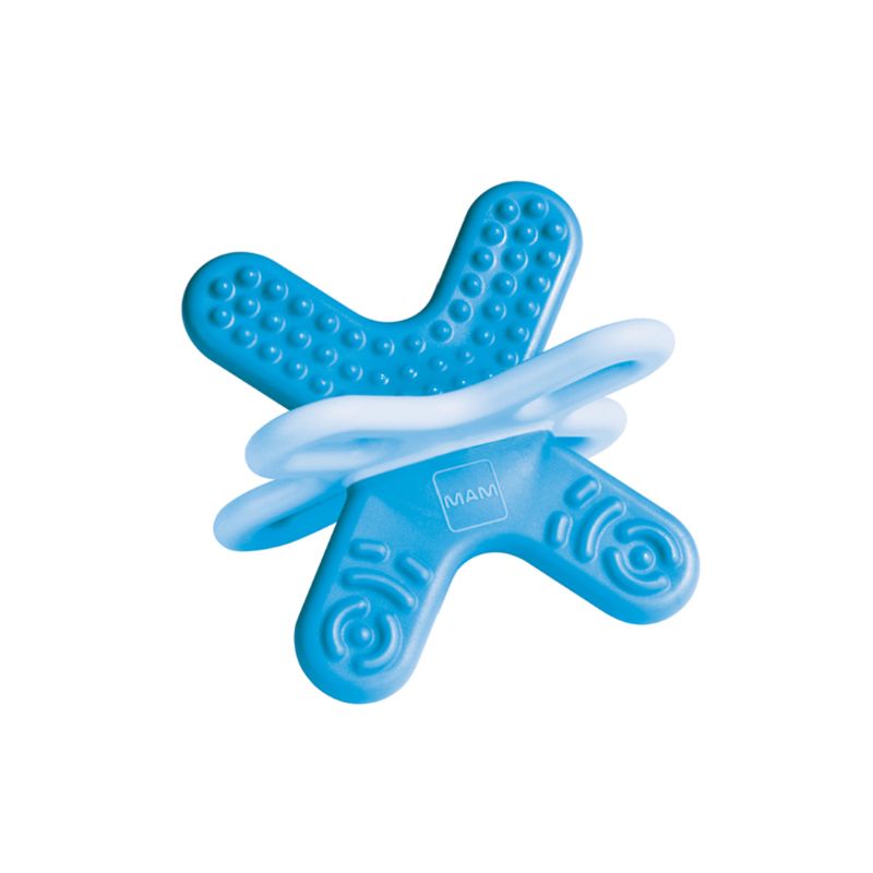 MAM Bite & Relax Mini Teether | Phase 2 Baby Teether | 4+ Months - Blue
