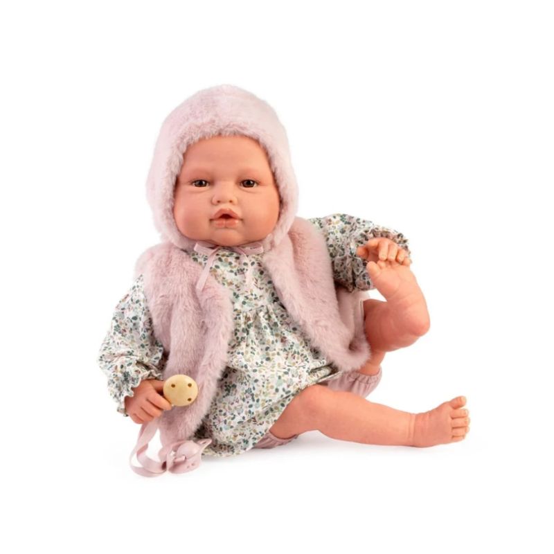 Roma Fur Reborn Doll | 50cm Realistic Soft Body Baby Doll with Blanket | Ages 3+ Years