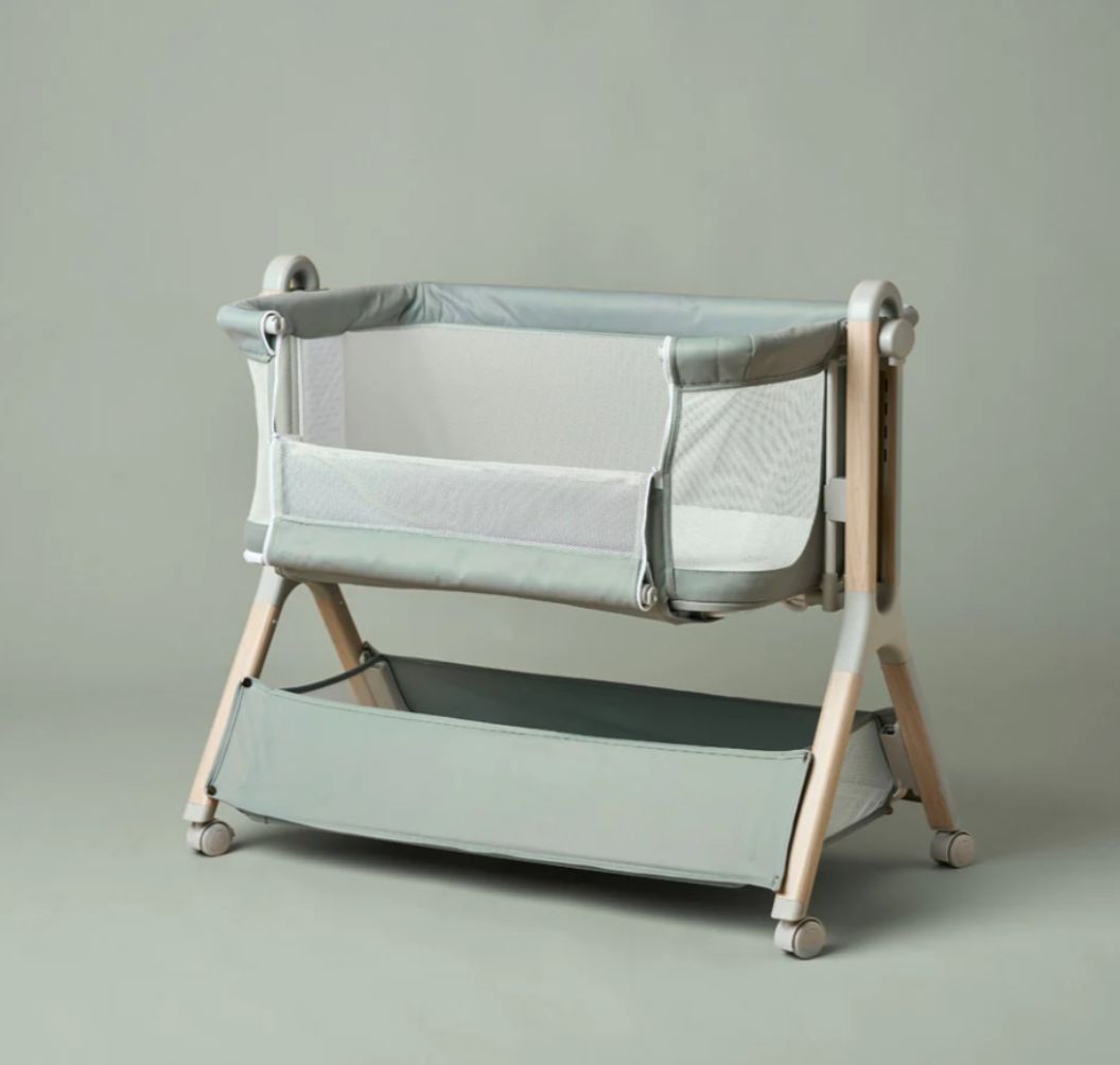 Obaby Cloud Bedside Crib – Sage | Adjustable Bedside Sleeper & Newborn Crib with Mattress (Copy)