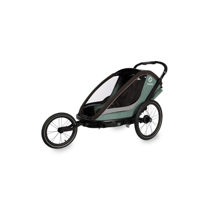 HAMAX COCOON TWIN CHILD BIKE TRAILER - GREEN + BLACK