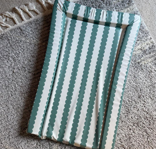 Obaby Baby Changing Mat | Wipe Clean Padded Changing Mat | From Birth - Ocean Scallop Stripe (Copy)