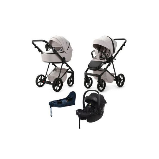 Light Gray MEE-GO MILANO EVO ALL IN ONE TRAVEL SYSTEM WITH ISOFIX - BUISCUIT