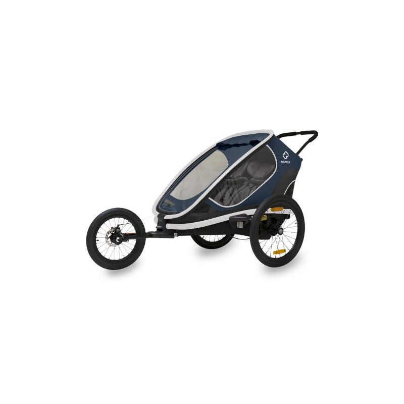 HAMAX OUTBACK TWIN CHILD BIKE TRAILER - NAVY + WHITE